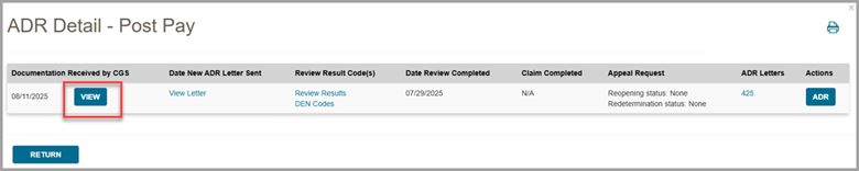 ADR Detail - Post Pay