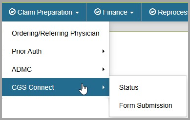 You can find CGS Connect under the Claim Preparation Menu in myCGS.