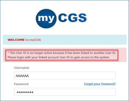 Image of myCGS log-in page.
