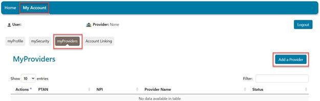 myaccount myproviders
