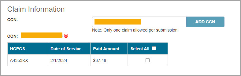 Complete the Claim Information section