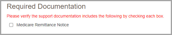 verify that you are including the listed documents