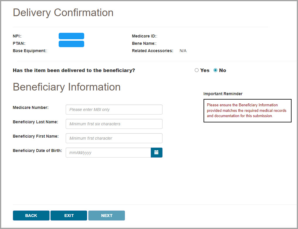 Delivery Confirmation
