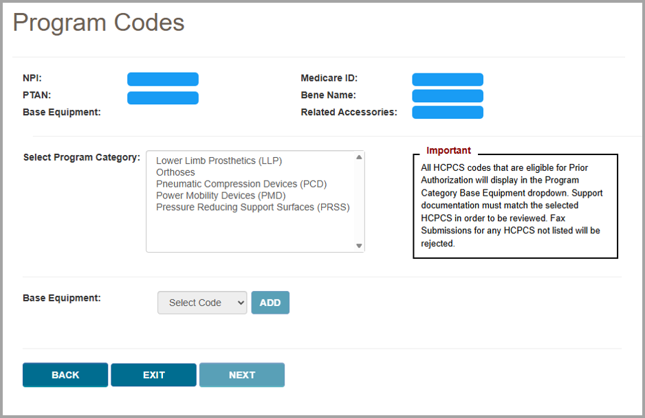 Program Codes