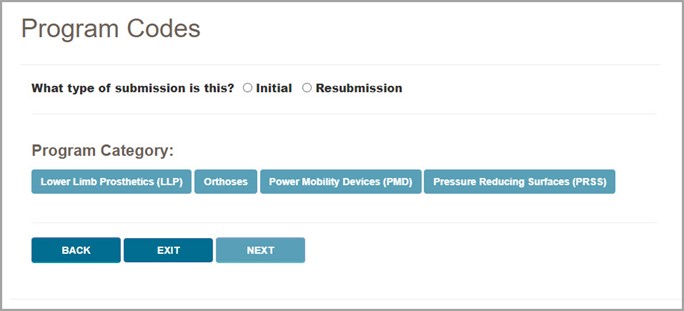 Imagen de la pantalla de myCGS que muestra las categorías de producto que aplican para pre-autorización