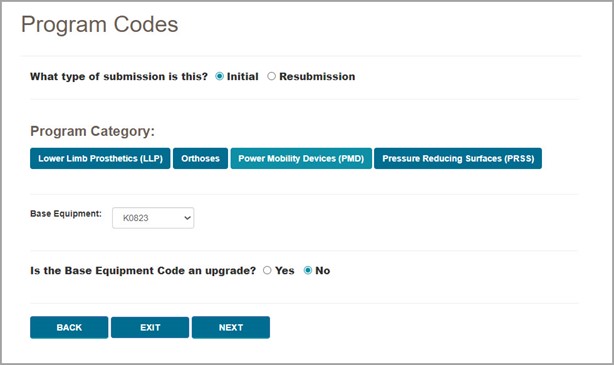 Imagen de la pantalla de myCGS para responder si es un equipo mejorado e ingresar el código de base